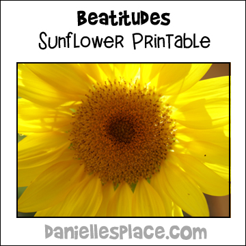 Sunflower Printable for Peacemaker Beatitudes Bible Lesson