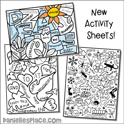 Bible Verse Activity Sheets for Children's Ministry