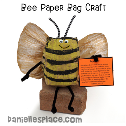 Bee Paper Bag Craft for Sunday School
