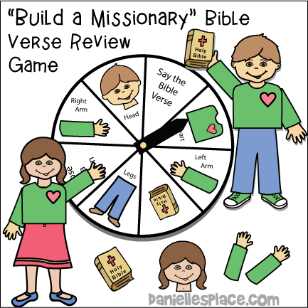 "I Can Be a Missionary" Bible Verse Review Spinner Game for Children's Ministry