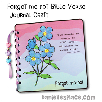 Forget-me-not Bible Verse Journal Craft for Children