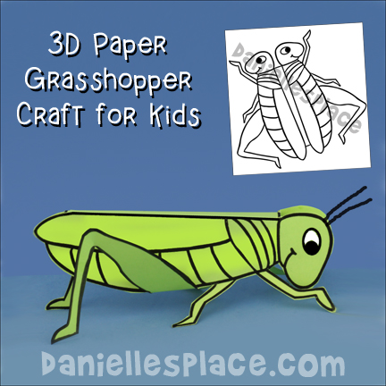 Grasshopper, Locust 3D Paper Craft for Children