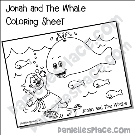 Jonah and the Whale Coloring Sheet for Children's Ministry