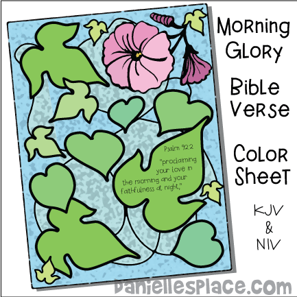 Morning Glory Bible Verse Coloring Sheet - Psalm 92:2