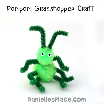 Pompom Grasshopper Craft