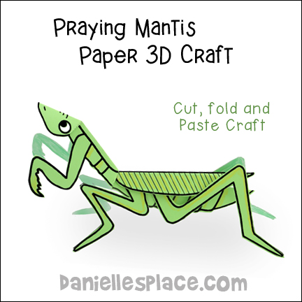 Praying Mantis 3D Paper Craft for Children