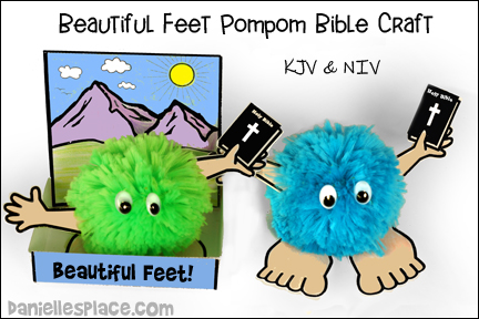 Beautiful Feet Bible Display of Big Feet Pompom person