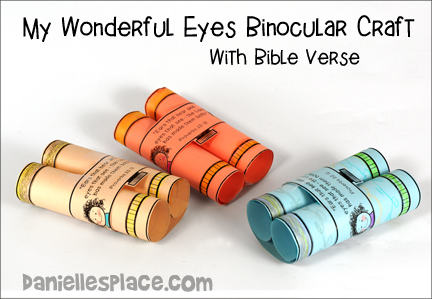 My Wonderful Eyes Binocular Craft with Bible Verse