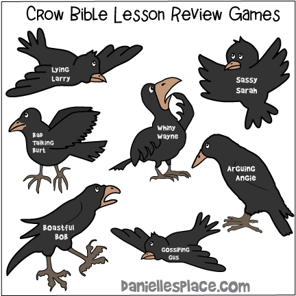 Crow printables for Bible Lesson about Scarecrow for Bible Games and Lesson reveiw