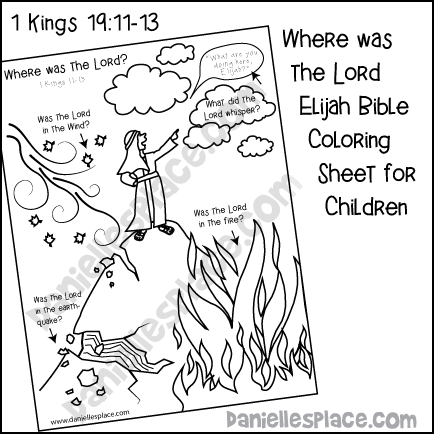 1 Kings 19:11-13, "Where was the Lord?" Bible Coloring Sheet