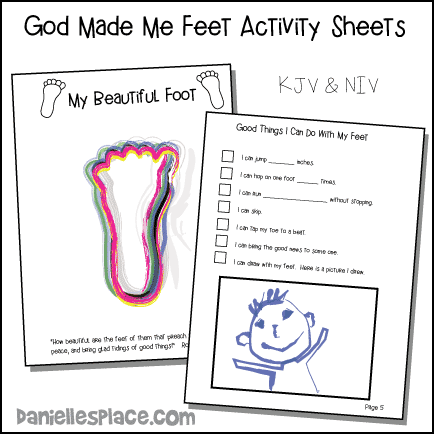 God Made Me Book Pages - Feet Activities