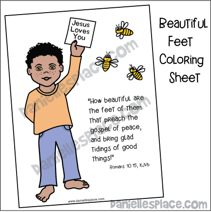 Beautiful Feet Coloring Sheet Romans 10:15