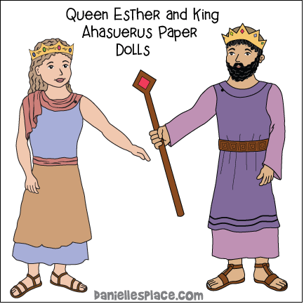 Queen Esther and King Ahasuerus Paper Dolls Craft and Lesson Review