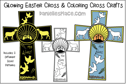 Glowing Easter Cross and Coloring Cross Crafts