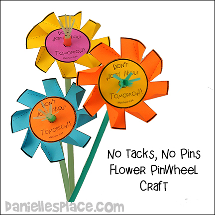 No Tacks, No Pins Pinwheel Craft