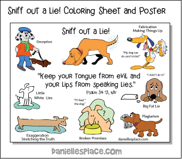Sniff out a Lie Coloring Sheet and Poster