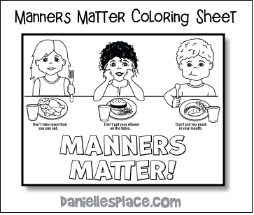 Manners Matter Coloring Sheet for Children's Ministry