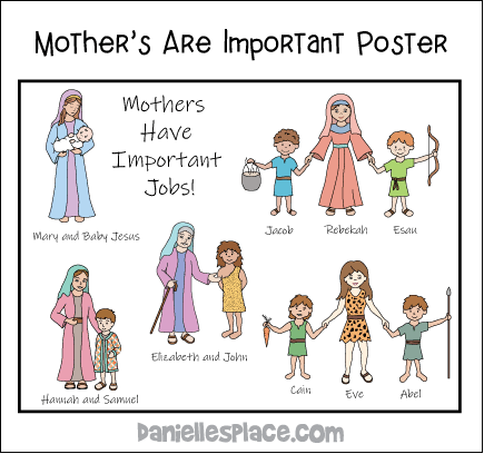 Mothers Are Important Too Mothers of the Bible Activity Sheet or Poster