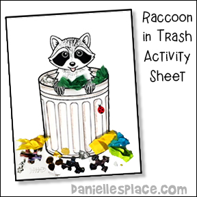 Raccoon in a Trash Can Activity Sheet