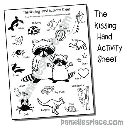 "The Kissing Hand" Children's Book Activity Sheet