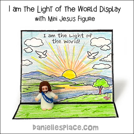 I am the Light of the World Display Craft with Mini Jesus Figurines