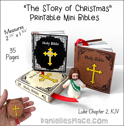Mini Bible Luke Chapter 2 The Story of Christmas Printable Mini Bibles for Gifts or Christmas Ornaments