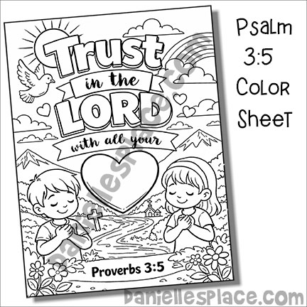 Psalm 3:5- Trust in the Lord Coloring Sheet Psalm 3:5 - Trust in the Lord Coloring Sheet for Children's Ministry