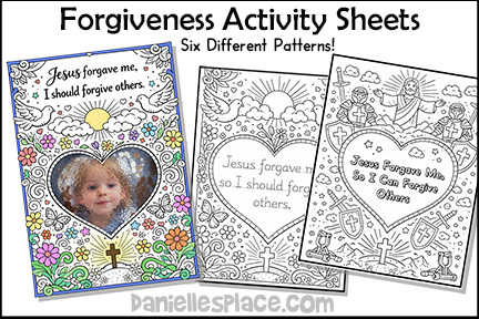 Forgiveness Craft and Activity sheets for VBS