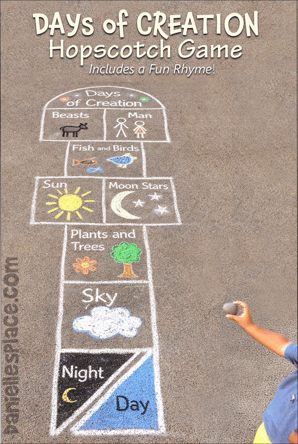Days of Creation Activity for Kids – Hopscotch Game with Rhyme
