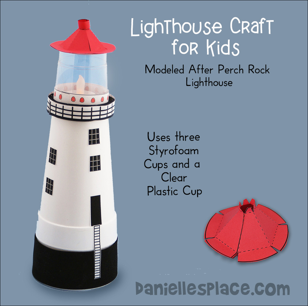 Lighthouse Craft for Kids Perch Rock Lighthouse Cup Craft