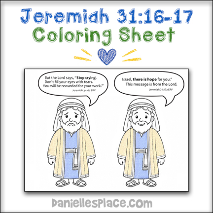 Jeremiah 31:16-17 Coloring and Activity Sheet