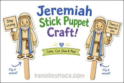 Jeremiah Stick Puppet Craft for the Bible Story about Jeremiah