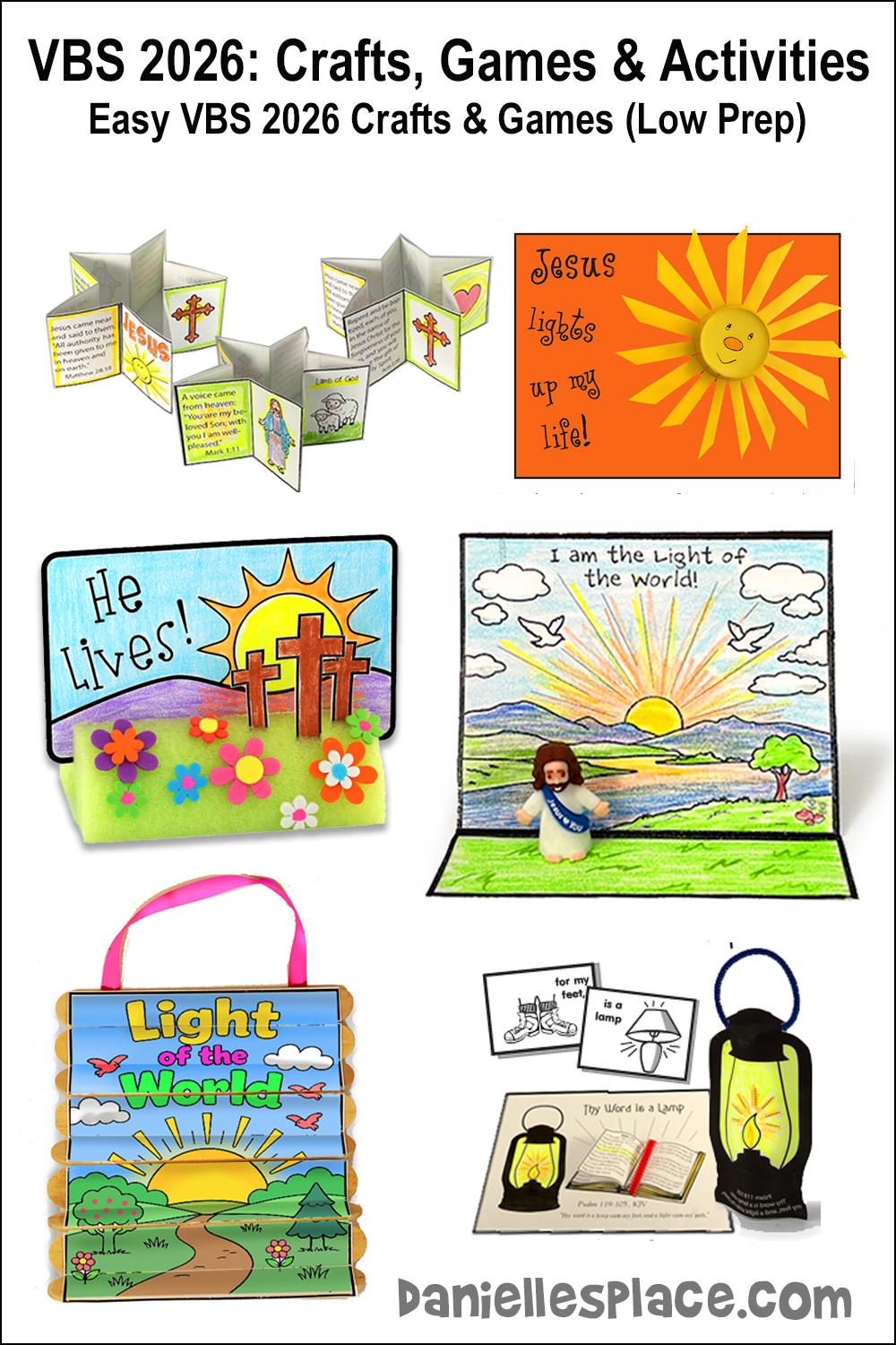VBS 2026 Light Theme Illumination theme Bible Crafts that are easy to prepare, printable and cheap.
