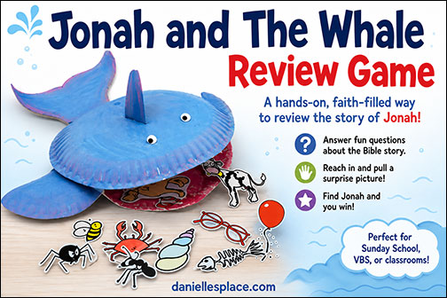 Jonah and the Whale Paper Plate Review Game for Children's Church