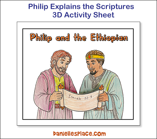 Philip Explains the Scriptures 3D Activity Sheet Craft