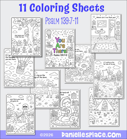 Eleven Coloring Sheets for Psalm 139:7-11