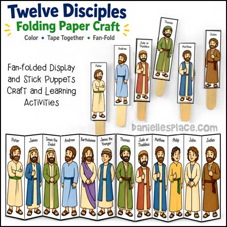 The Twelve Disciples Fan-fold Craft and Stick Puppets