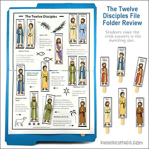 The Twelve Disciples File Folder Review Game and Activity
