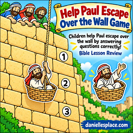 Help Paul Escape Over the Wall Printable  Bible Lesson Review Game