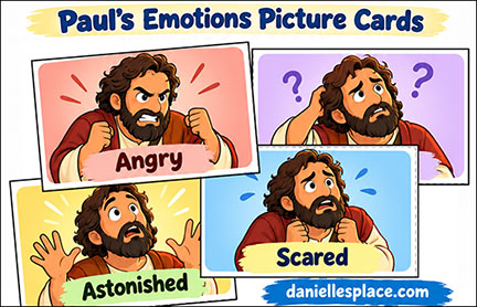 Paul's Emotions Picture Cards for Bible Review Activity