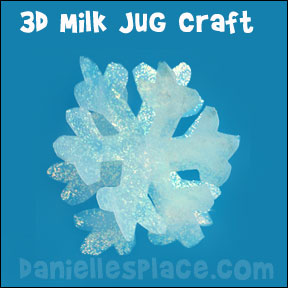 Snowflake Craft made from a Milk Jug from www.daniellesplace.com