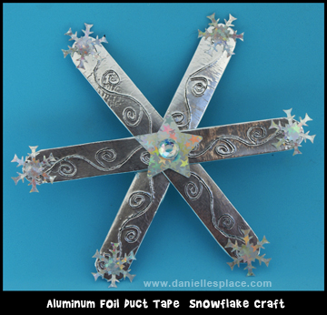 Aluminum Foil Tape Snowflake Craft www.daniellesplace.com