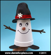 Snowman cup craft