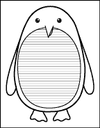 Penguin craft, writing sheet or color sheet
