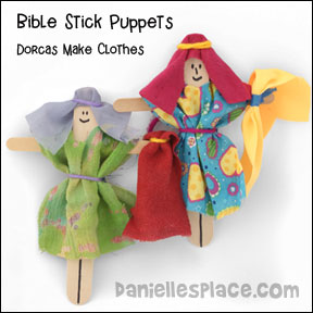 Dorcas Stick Puppet to Act out the Story children's ministry Activity