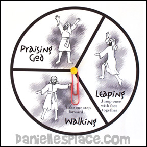 walking leaping praising god spinner game