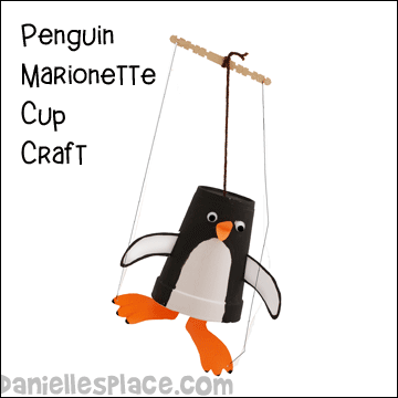 Dancing Penguin Puppet craft for kids
