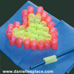 drinking straw perler beads heart shape instructions picture www.daniellesplace.com