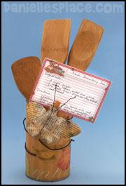 Recycled Can Spoon and Recipe Card Holder Craft for Mother's Day www.daniellesplace.com