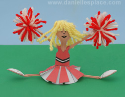IY Cheerleader Craft Made Plastic Spoons and Paper www.daniellesplace.com